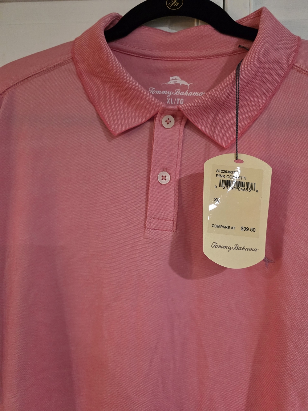 Tommy Bahama Men's Coral Pink Polo Shirt